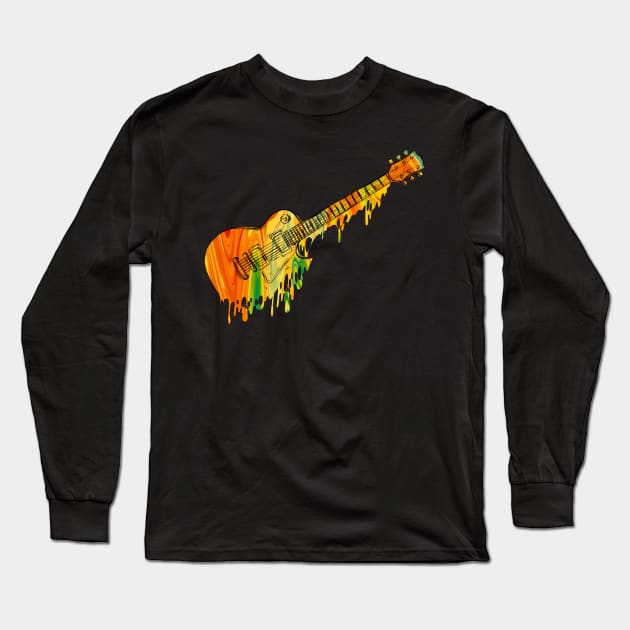 melting guitar graphic sublimation Long Sleeve T-Shirt by Babyborn